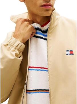 Jaqueta Tommy Jeans Essential beige para homem.