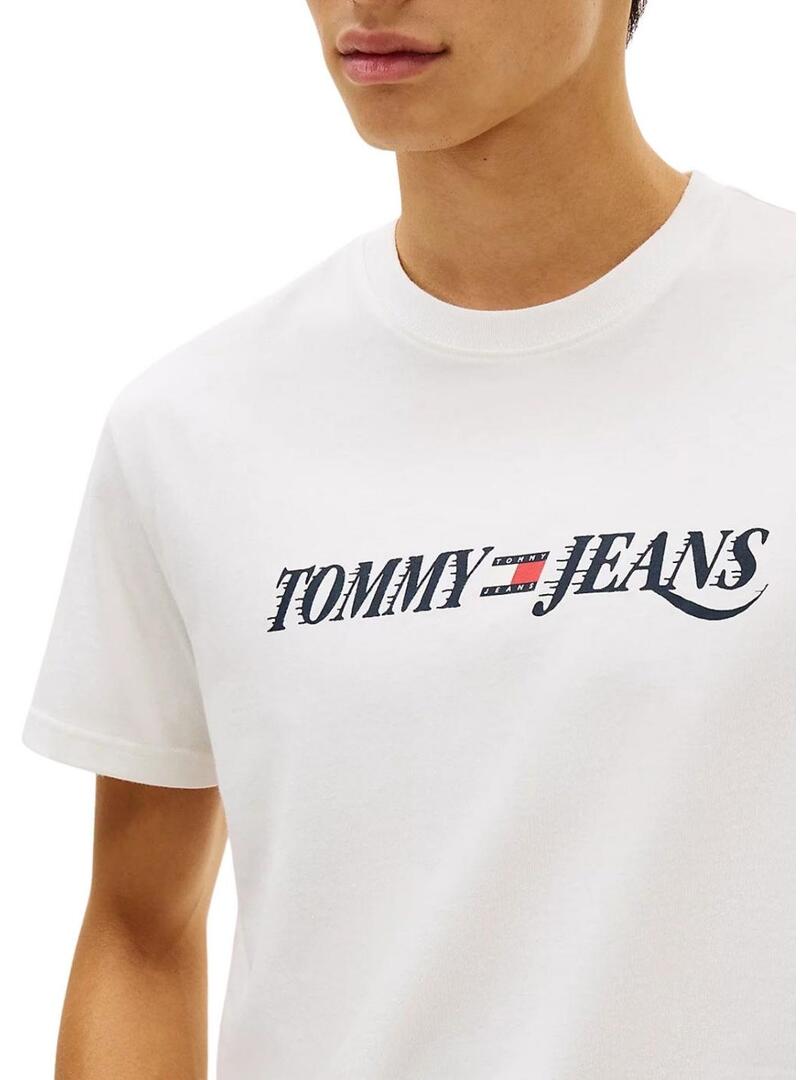 Camiseta Tommy Jeans Vintage logo branco para homem