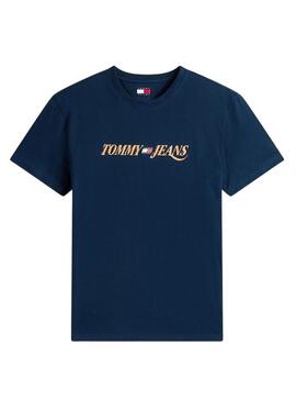 Camiseta Tommy Jeans Vintage logo marinho para homens.