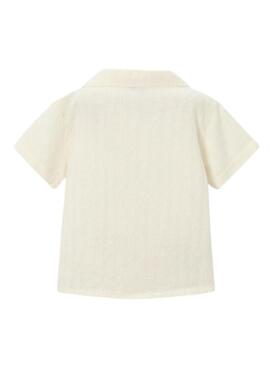 Camisa Mayoral bege bordada para criança
