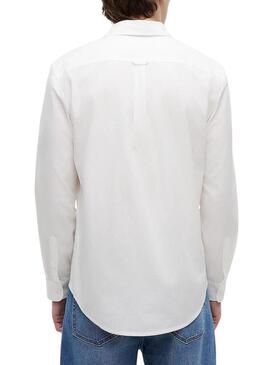 Camisa Tommy Jeans Popelín regular branco para homem.