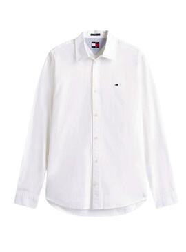 Camisa Tommy Jeans Popelín regular branco para homem.