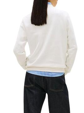 Moletom Tommy Jeans Essential logo branco para mulher.