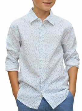 Camisa Mayoral com estampa de folhas para menino.