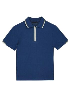 Polo Azul com zíper para menino.