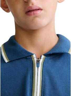 Polo Azul com zíper para menino.