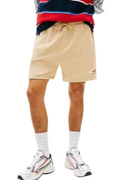 Shorts Tommy Jeans Signature bege para homem.