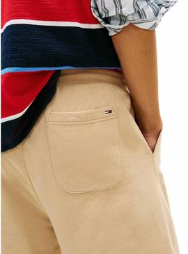 Shorts Tommy Jeans Signature bege para homem.
