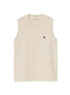 Camiseta Carhartt Nelson bege para mulher.