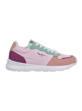 Sapatilha Pepe Jeans Tegan Bass rosa para menina.