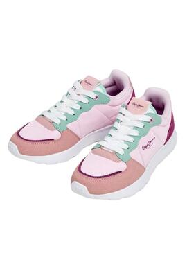 Sapatilha Pepe Jeans Tegan Bass rosa para menina.