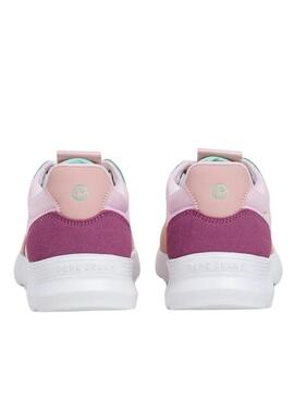 Sapatilha Pepe Jeans Tegan Bass rosa para menina.
