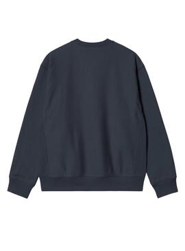 Moletom Carhartt American Script azul marinho para homem