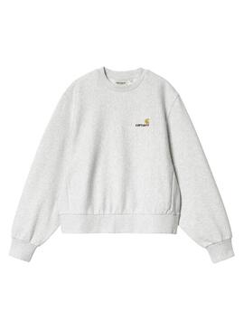 Moletom Carhartt American Script cinza para mulher