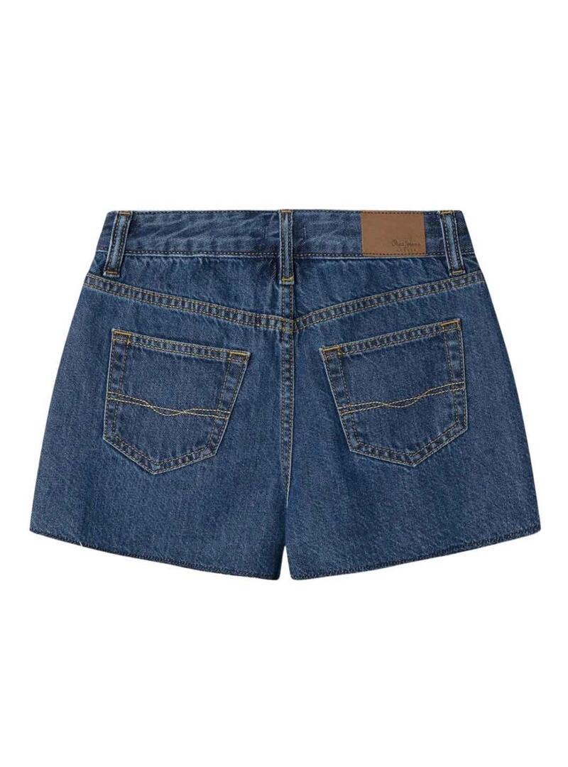 Saia Pepe Jeans A-Line azul curta para menina.