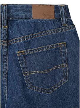 Saia Pepe Jeans A-Line azul curta para menina.