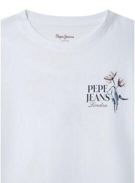 Camiseta Pepe Jeans Gaylor branca para meninas.