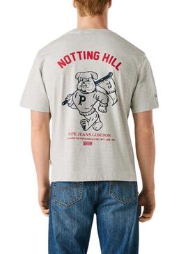 Camiseta Pepe Jeans Gideon cinza para homem.