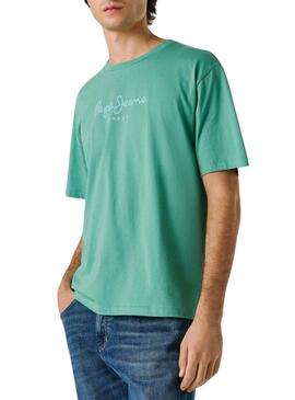 Camiseta Pepe Jeans Eggo verde para homem.