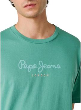 Camiseta Pepe Jeans Eggo verde para homem.