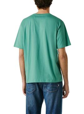 Camiseta Pepe Jeans Eggo verde para homem.
