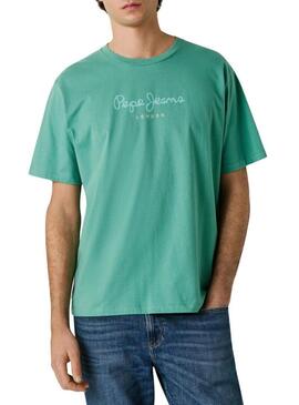 Camiseta Pepe Jeans Eggo verde para homem.