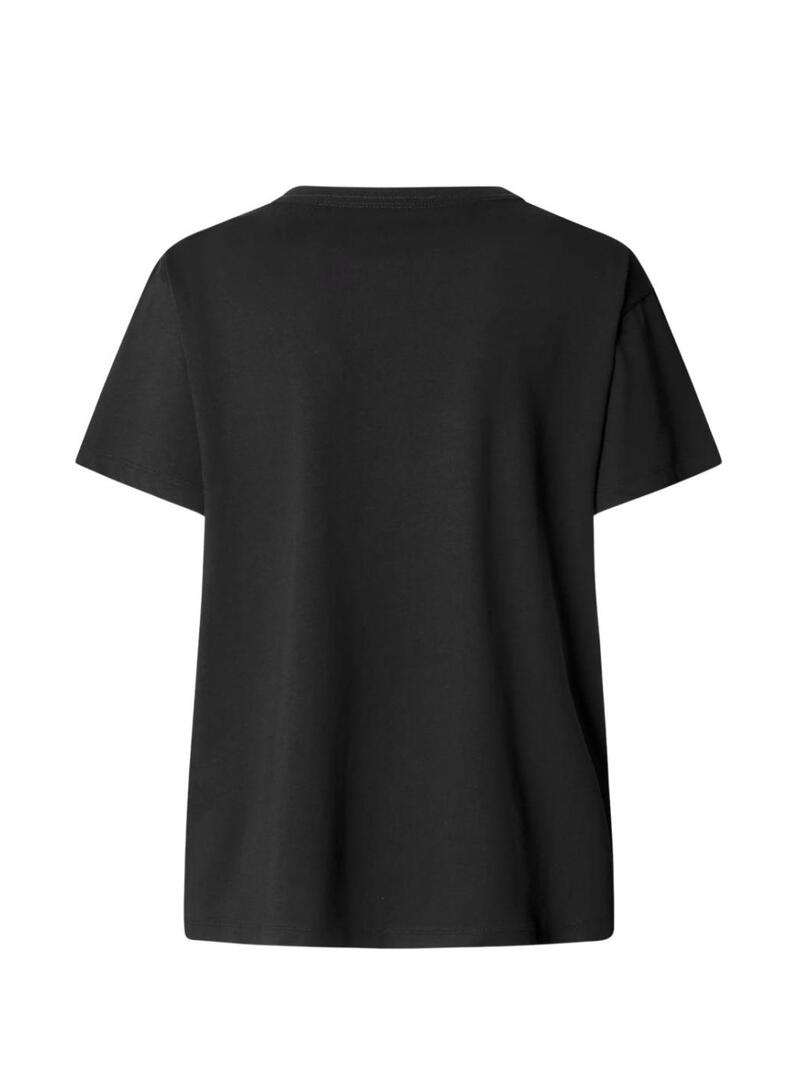 Camiseta Pepe Jeans Mia preta para mulher.