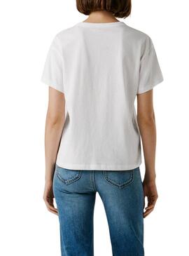 Camiseta Pepe Jeans Mia branca para mulher.