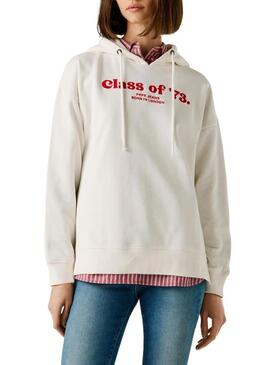 Moletom Pepe Jeans Narel branco para mulher