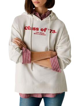 Moletom Pepe Jeans Narel branco para mulher