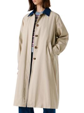 Trench coat Pepe Jeans Fionna bege para mulher