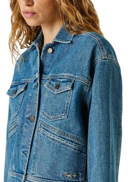 Jaqueta jeans Pepe Jeans Relaxed azul para mulher.