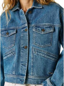 Jaqueta jeans Pepe Jeans Relaxed azul para mulher.