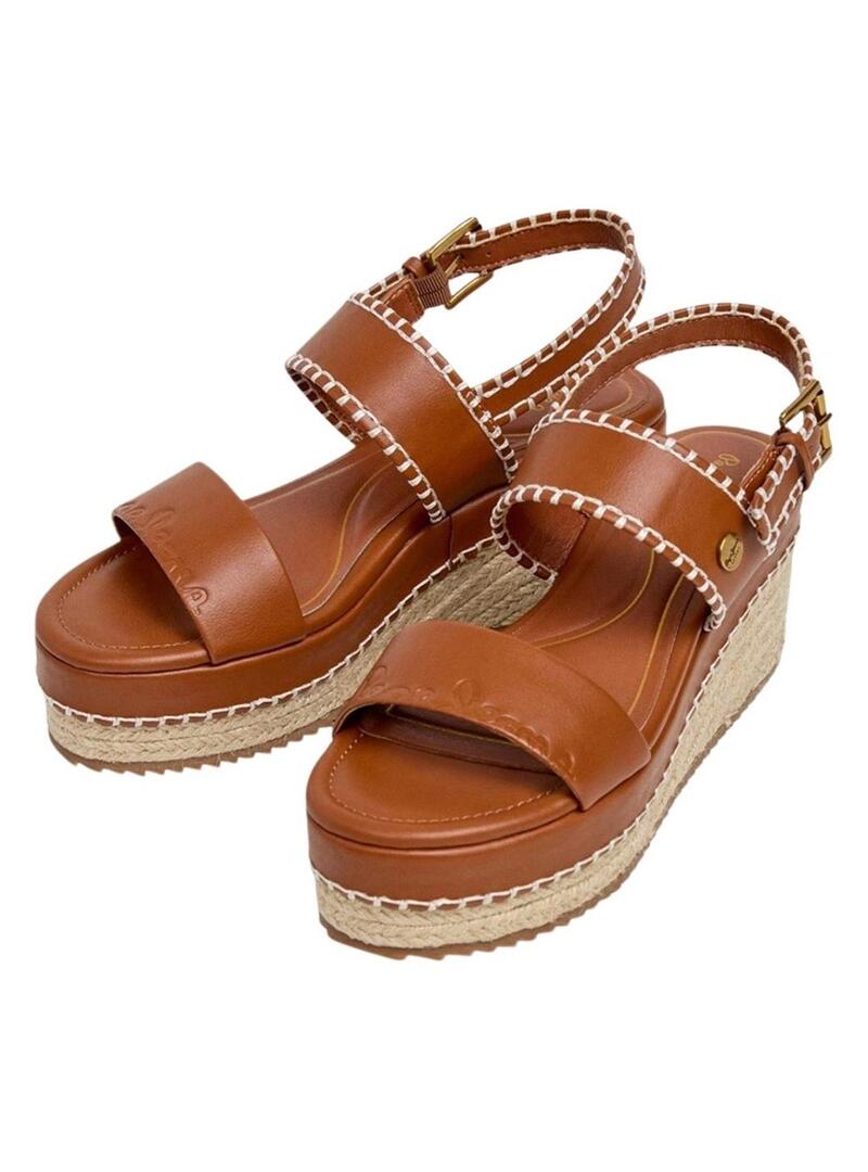 Sandálias Pepe Jeans Billie castanhas para mulher.