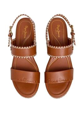 Sandálias Pepe Jeans Billie castanhas para mulher.