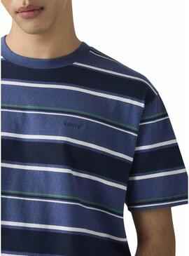 Camiseta Levi's Red Tab Vintage listrada azul para homem