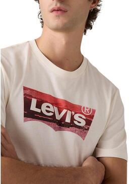 Camiseta Levis Graphic bege para homem