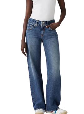 Calça jeans Levis Superlow Loose azul escuro para mulher