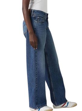 Calça jeans Levis Superlow Loose azul escuro para mulher