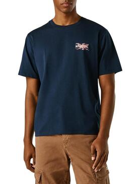 Camiseta Pepe Jeans Small Flag azul marinho para homem