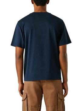 Camiseta Pepe Jeans Small Flag azul marinho para homem