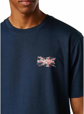 Camiseta Pepe Jeans Small Flag azul marinho para homem