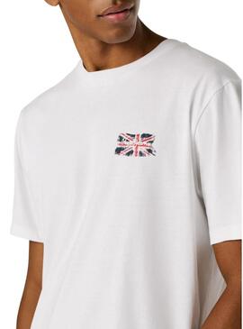 Camiseta Pepe Jeans Small Flag branca para homem.
