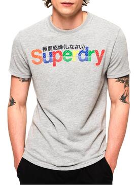 T-Shirt Superdry Retro Sport Cinza Homem