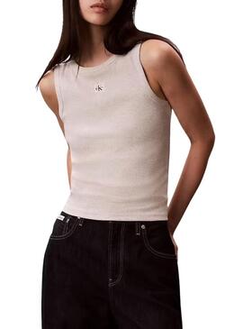 Camiseta Calvin Klein Jeans Baby cinza para mulher