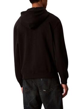 Moletom Calvin Klein Jeans Monogram zip preto para homens.