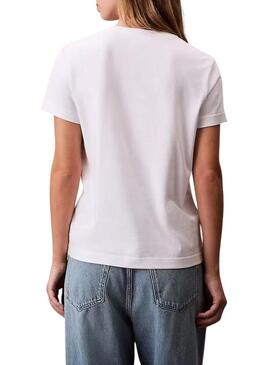 Camiseta Calvin Klein Jeans Monogram branca para mulher.
