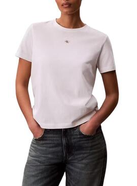 Camisa Calvin Klein Jeans Label branca para mulher