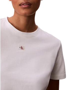 Camisa Calvin Klein Jeans Label branca para mulher