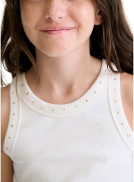Camiseta Mayoral com alças em branco para menina.